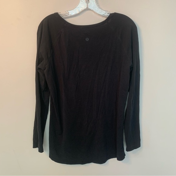 Lululemon Black Scoop Neck Long Sleeve Tee 8 - Picture 2 of 7